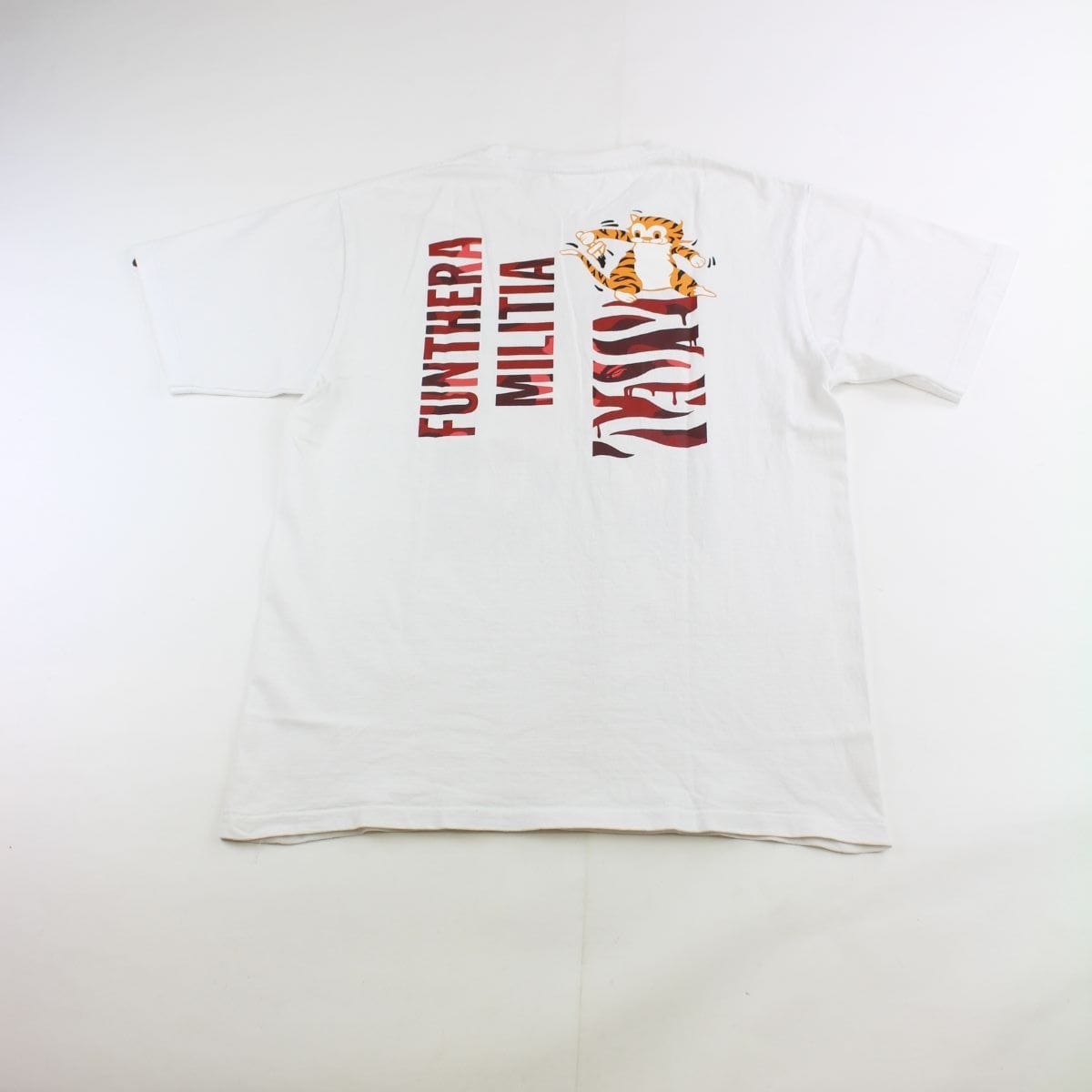 Bape Red Camo Tiger Shark Face Tee White - SaruGeneral