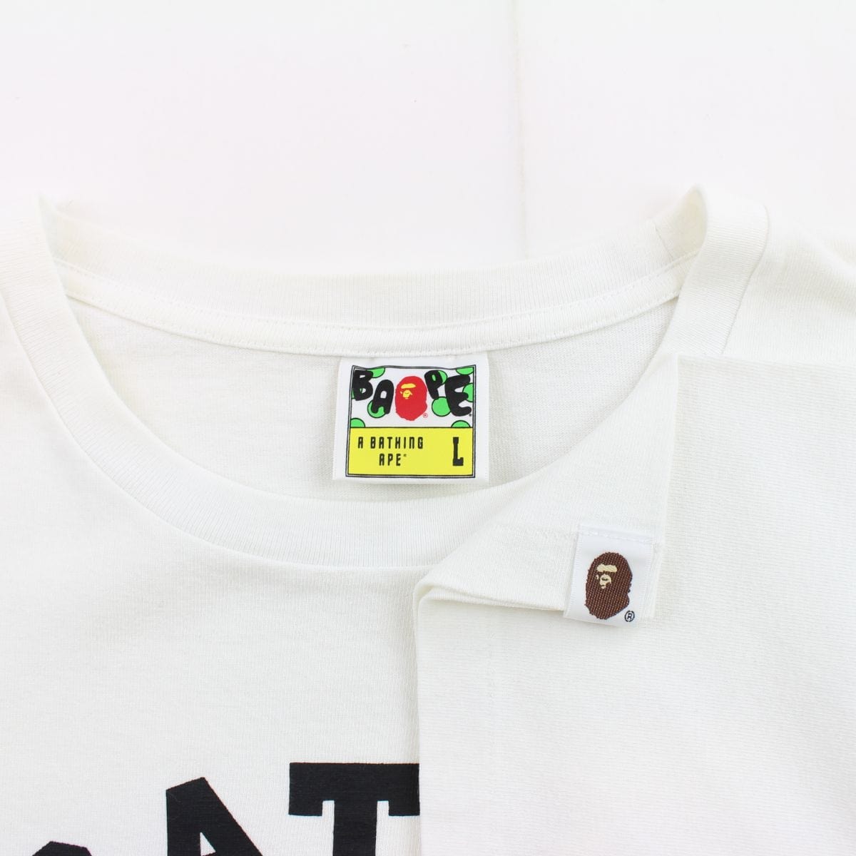Bape Red Camo College Logo Tee White - SaruGeneral