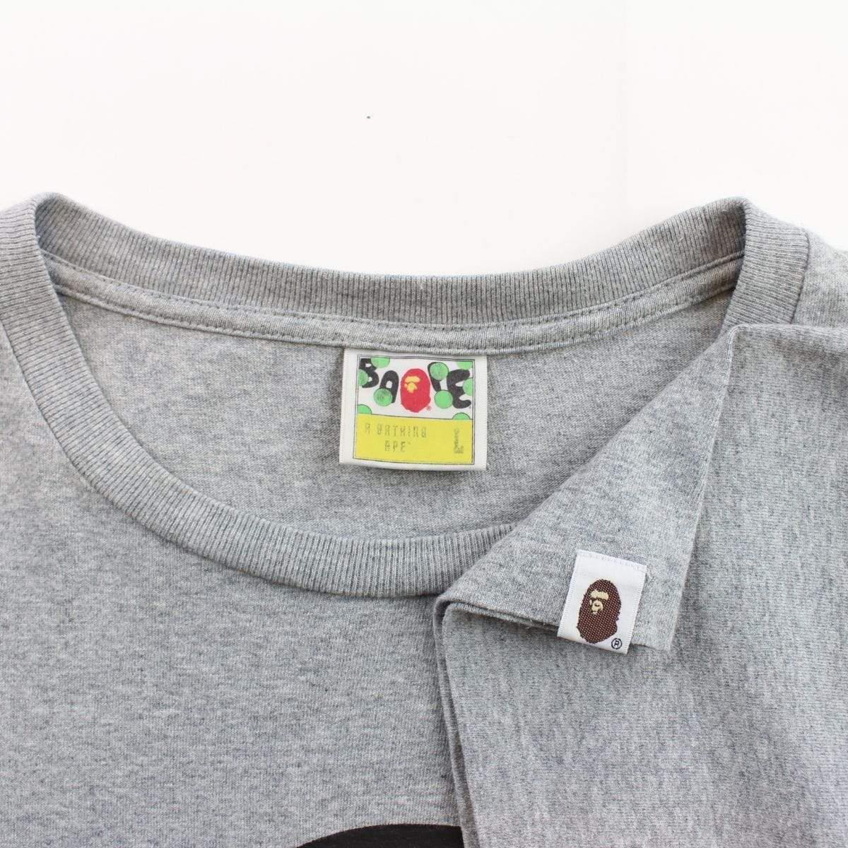 Bape baby milo figure logo tee grey - SaruGeneral