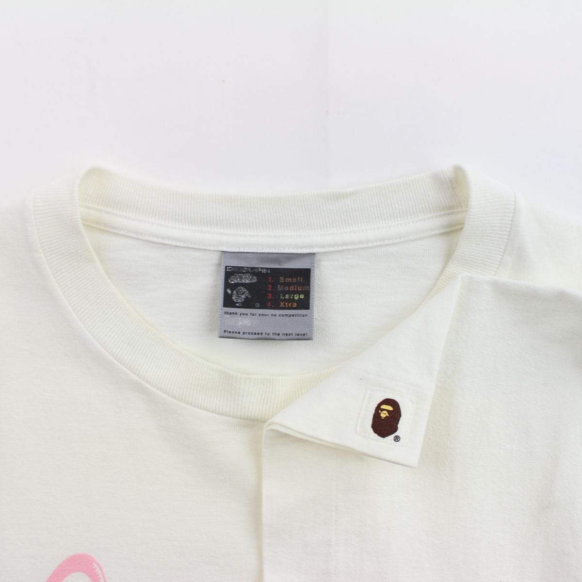 bape pink paint tee white - SaruGeneral
