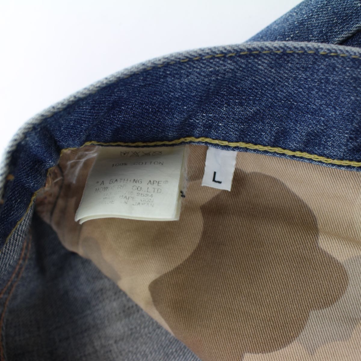 Bape Text Denim Jeans Blue - SaruGeneral