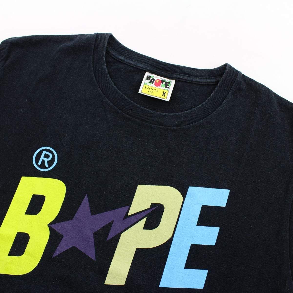 Bape Bapesta Pastel Colours Logo Tee Black - SaruGeneral