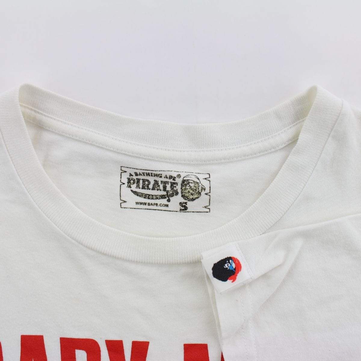Bape Baby Milo Red Crossbones Tee White - SaruGeneral