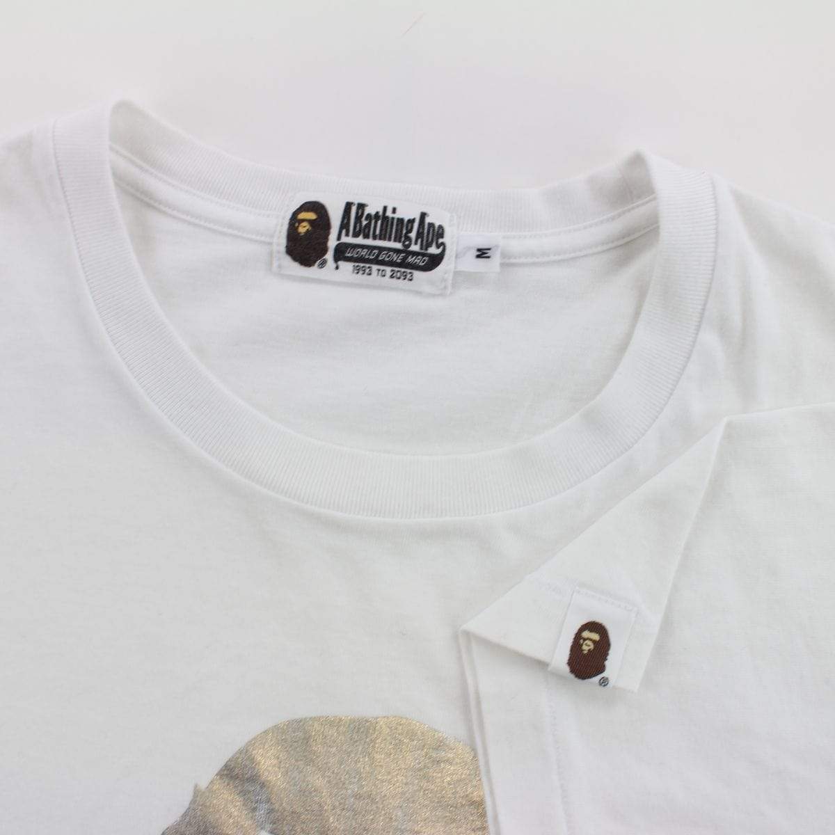 Bape Silver Foil Big Ape Logo Tee White - SaruGeneral