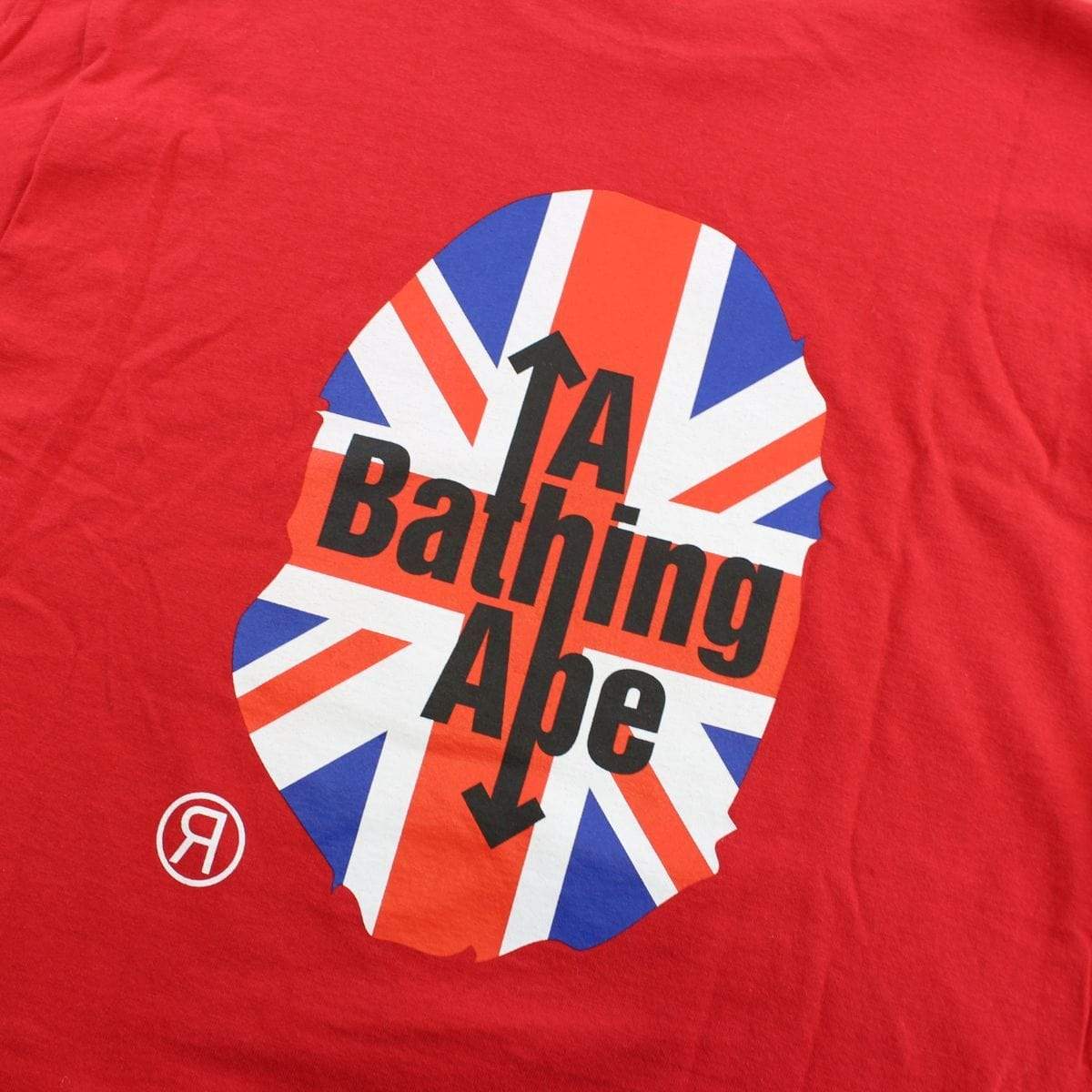 Bape Union Jack Big Ape Logo Tee Red - SaruGeneral