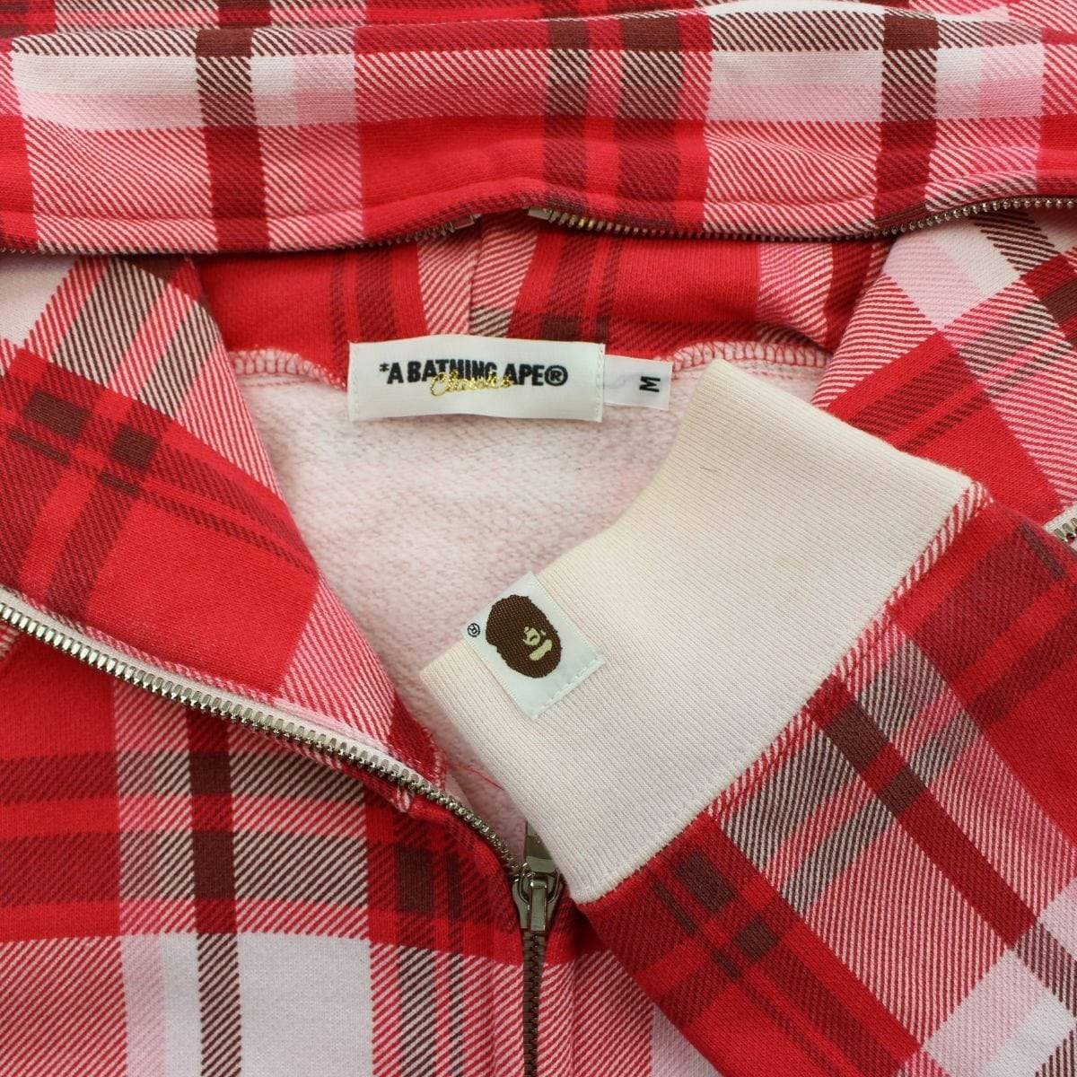 bape red plaid full zip - SaruGeneral