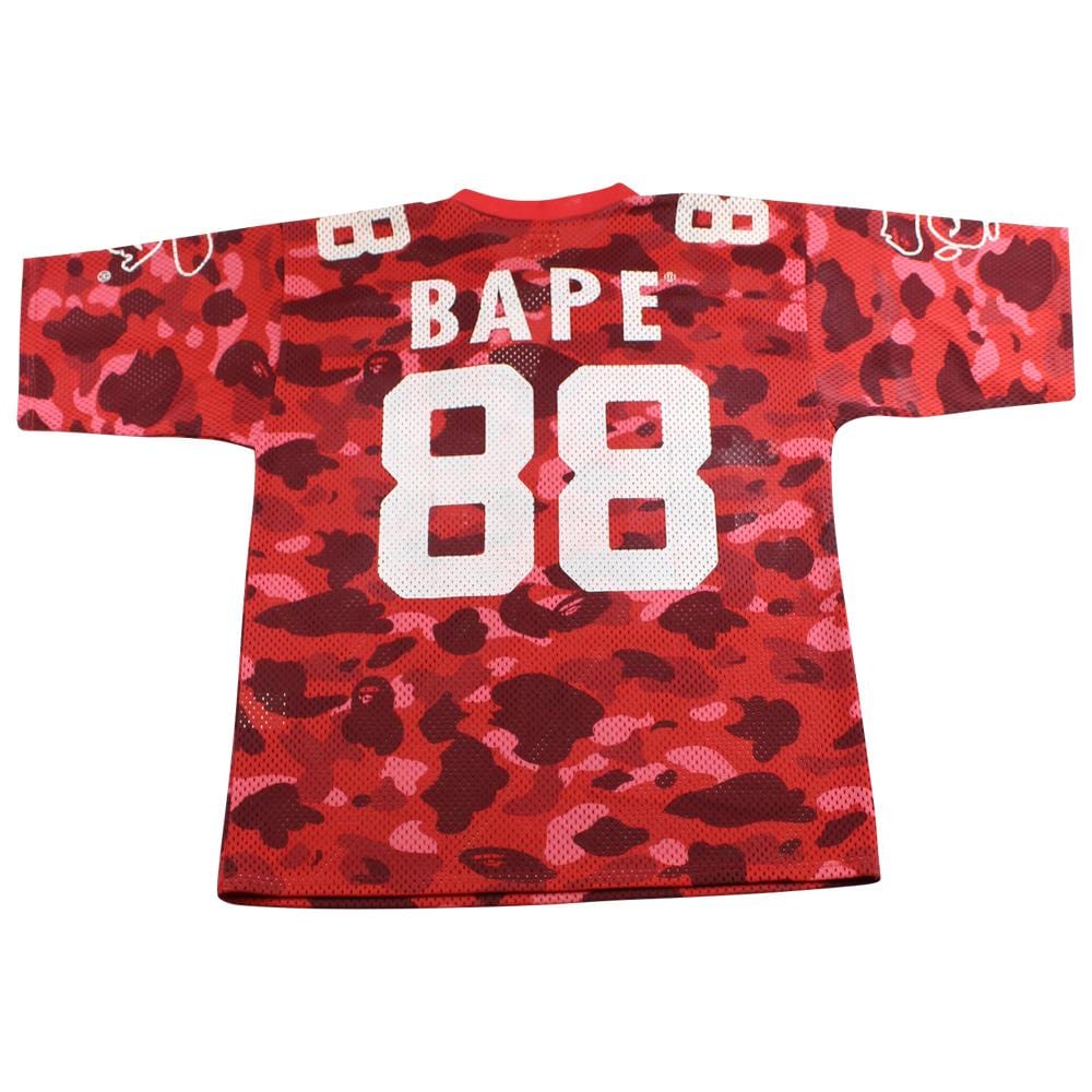 Bape Red Camo Football Jersey - SARUUK