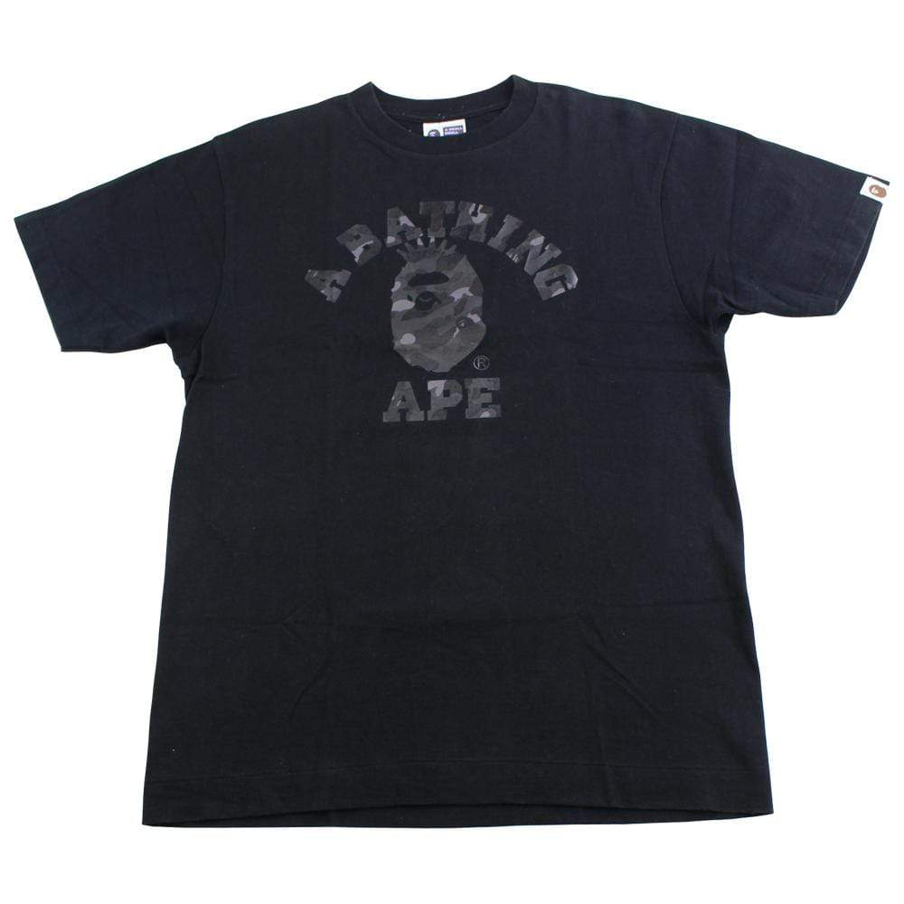 bape black camo nyc college logo tee black - SaruGeneral
