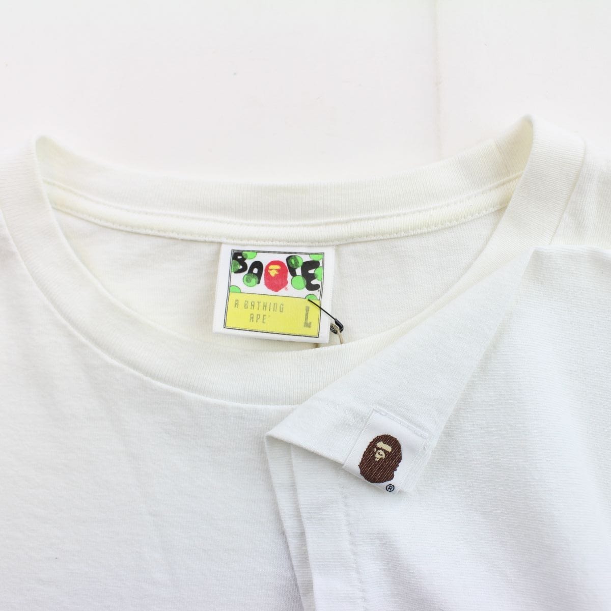 Bape Leopard Print Side College Logo Tee White - SARUUK