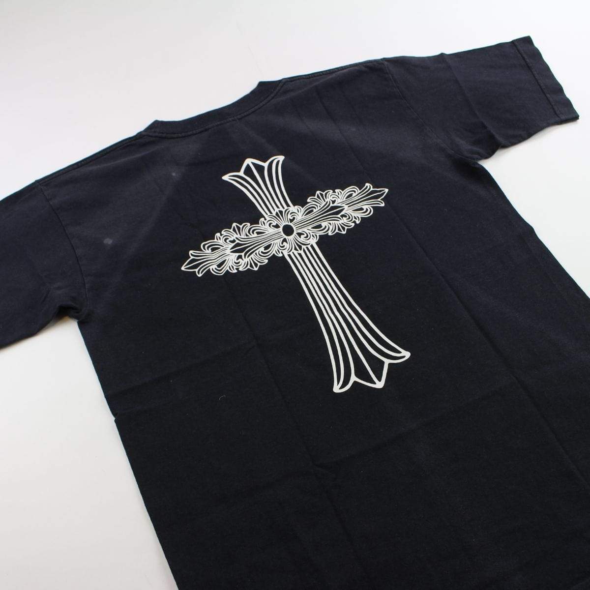 chrome hearts big cross neckline tee black - SaruGeneral