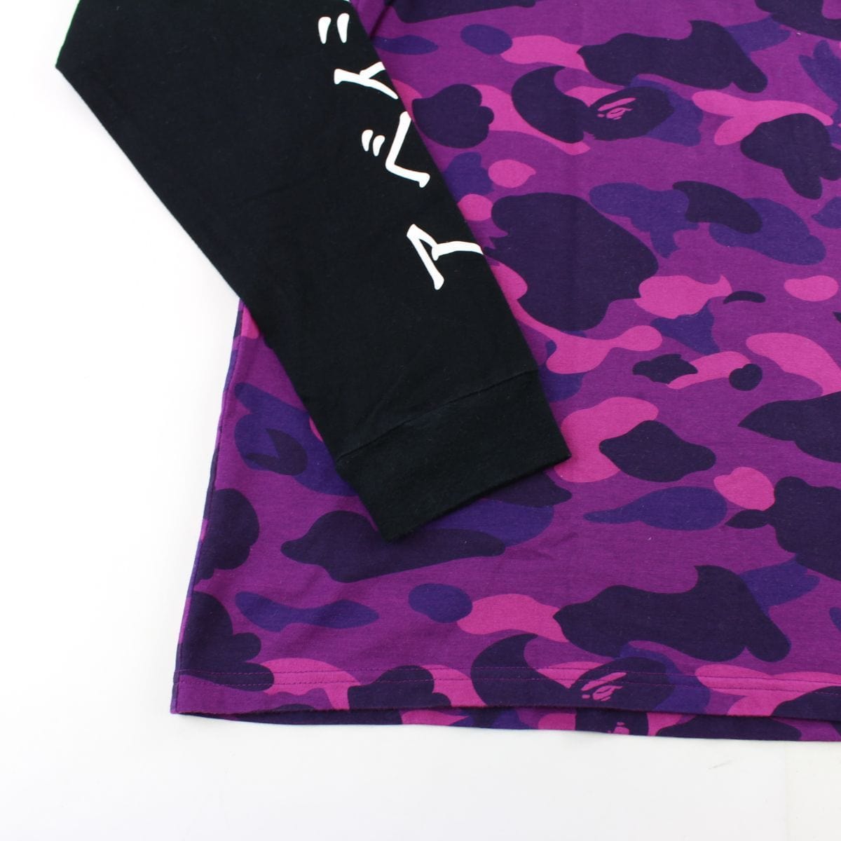 Bape Purple Camo katakana LS Tee - SARUUK