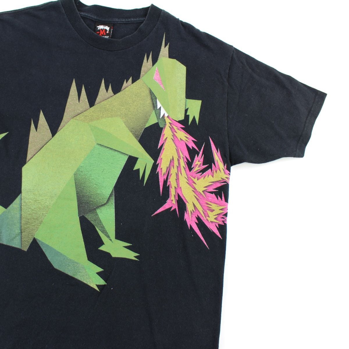 Stussy dino flame Tee Black - SARUUK