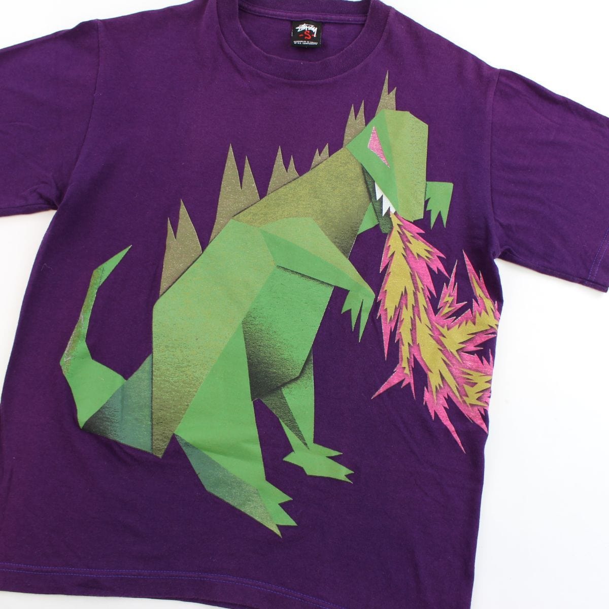 Stussy Dino Flame Tee Purple - SARUUK