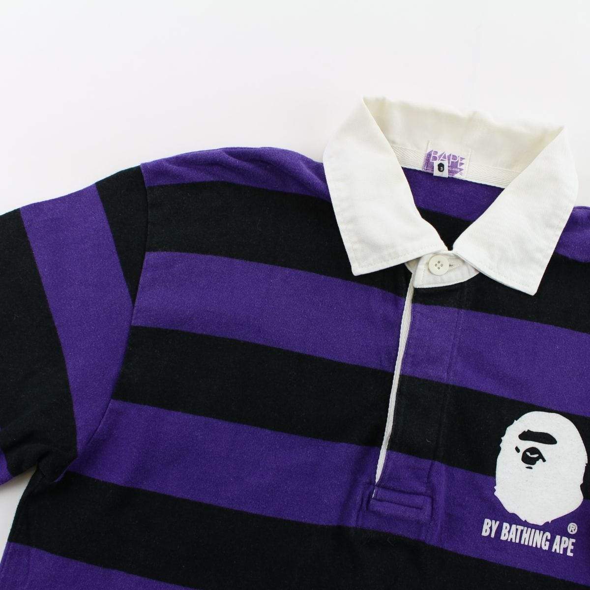 Bape Purple Stripe Point Head Rugby LS - SaruGeneral