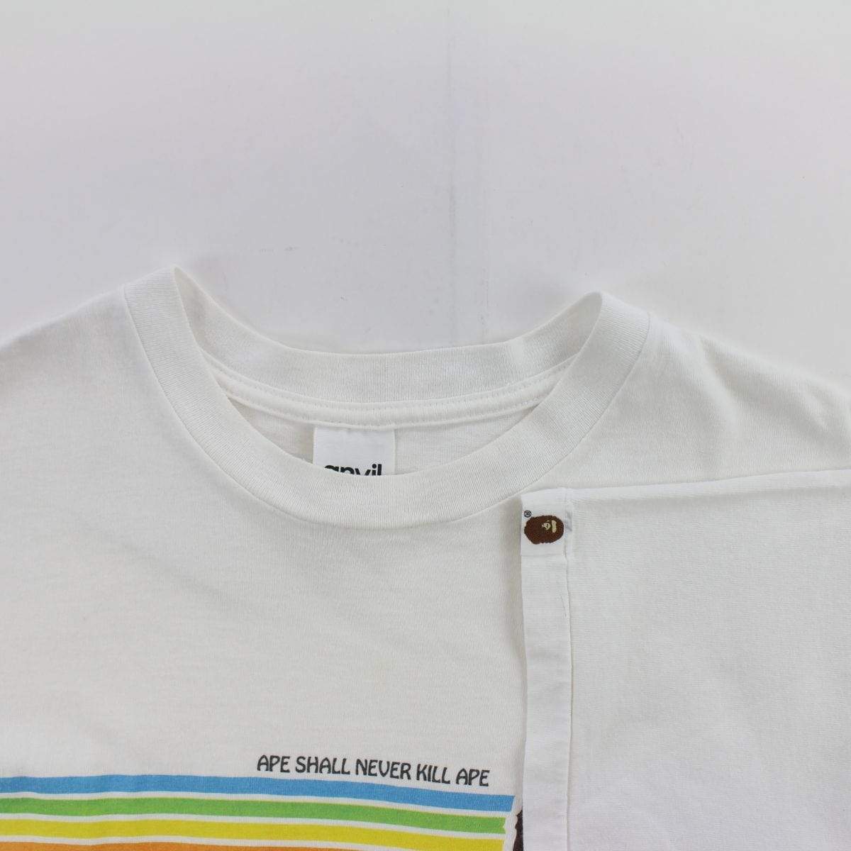 Bape Rainbow ASNKA Tee White - SaruGeneral