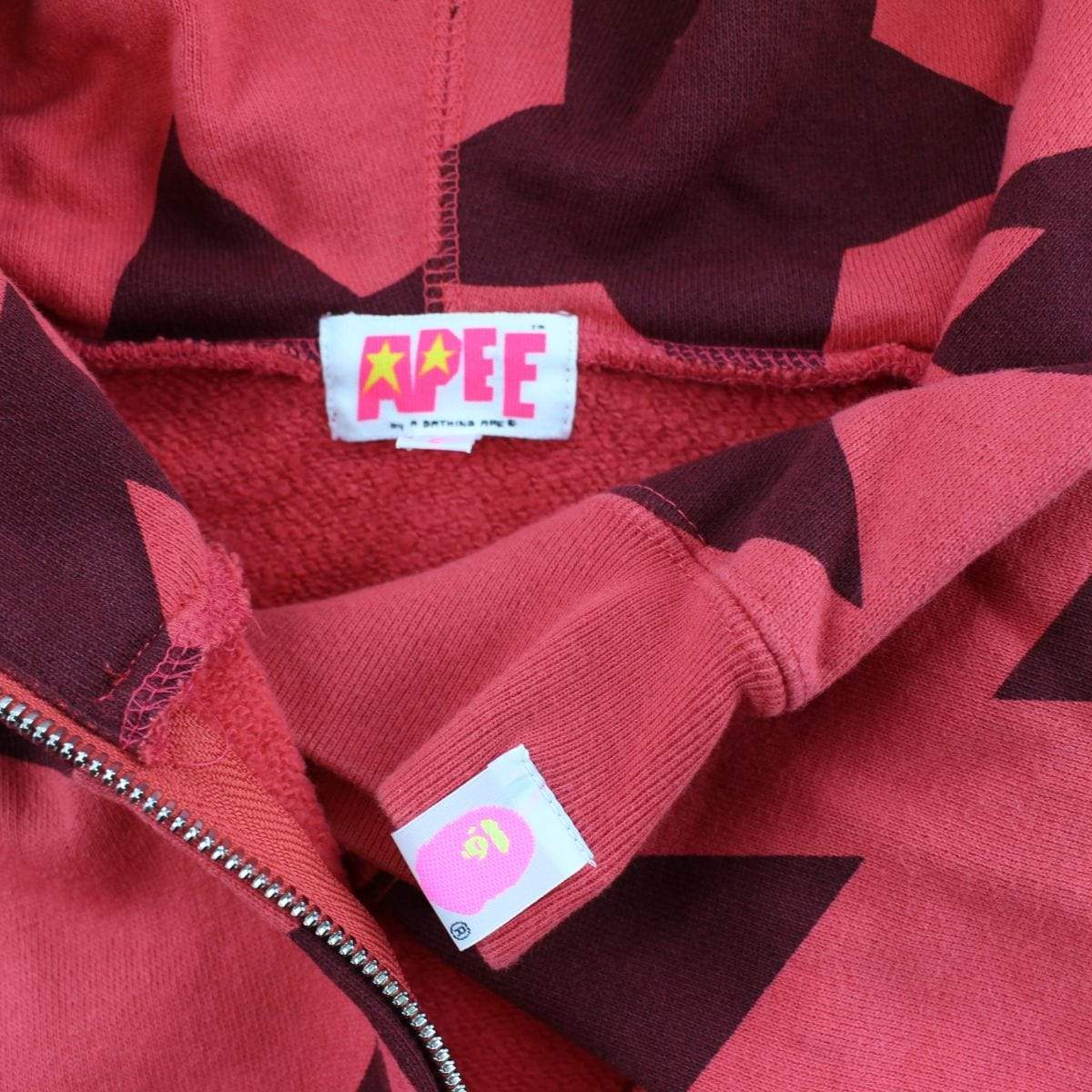 Bape Bapesta All Over Print Hoodie Red - SaruGeneral