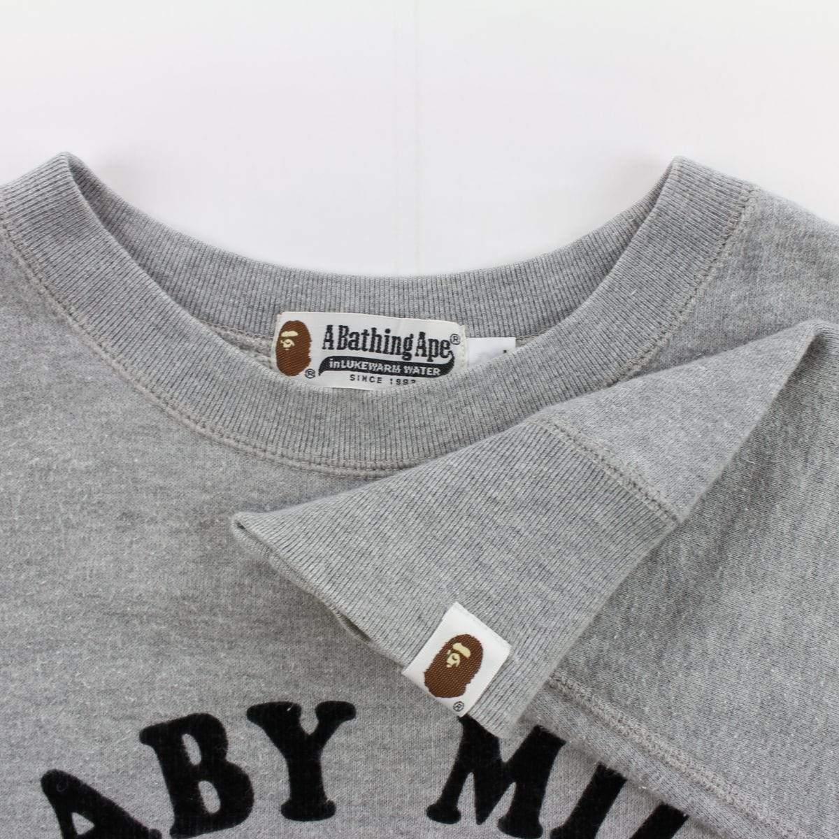 Bape Baby Milo Running Crewneck Grey - SaruGeneral