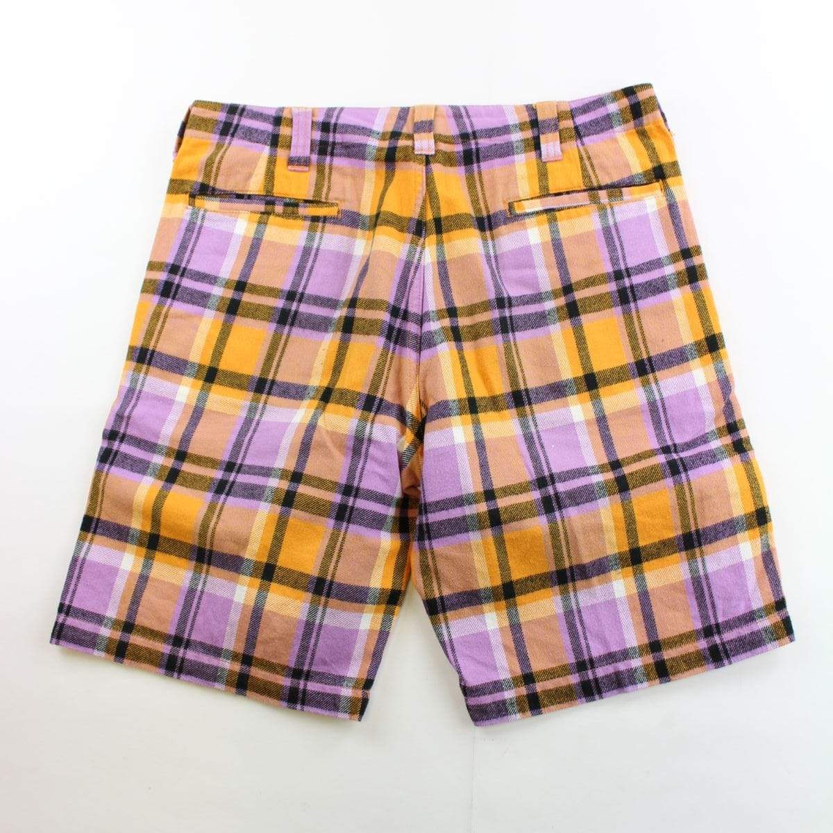Bape Purple & Orange Plaid Shorts - SaruGeneral