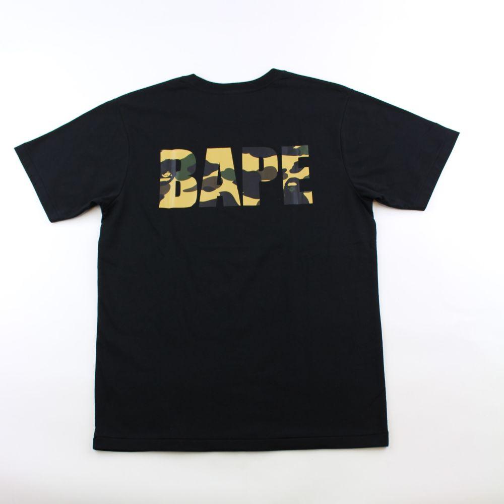 Bape 1st Yellow Ape Logo Tee Black - SaruGeneral