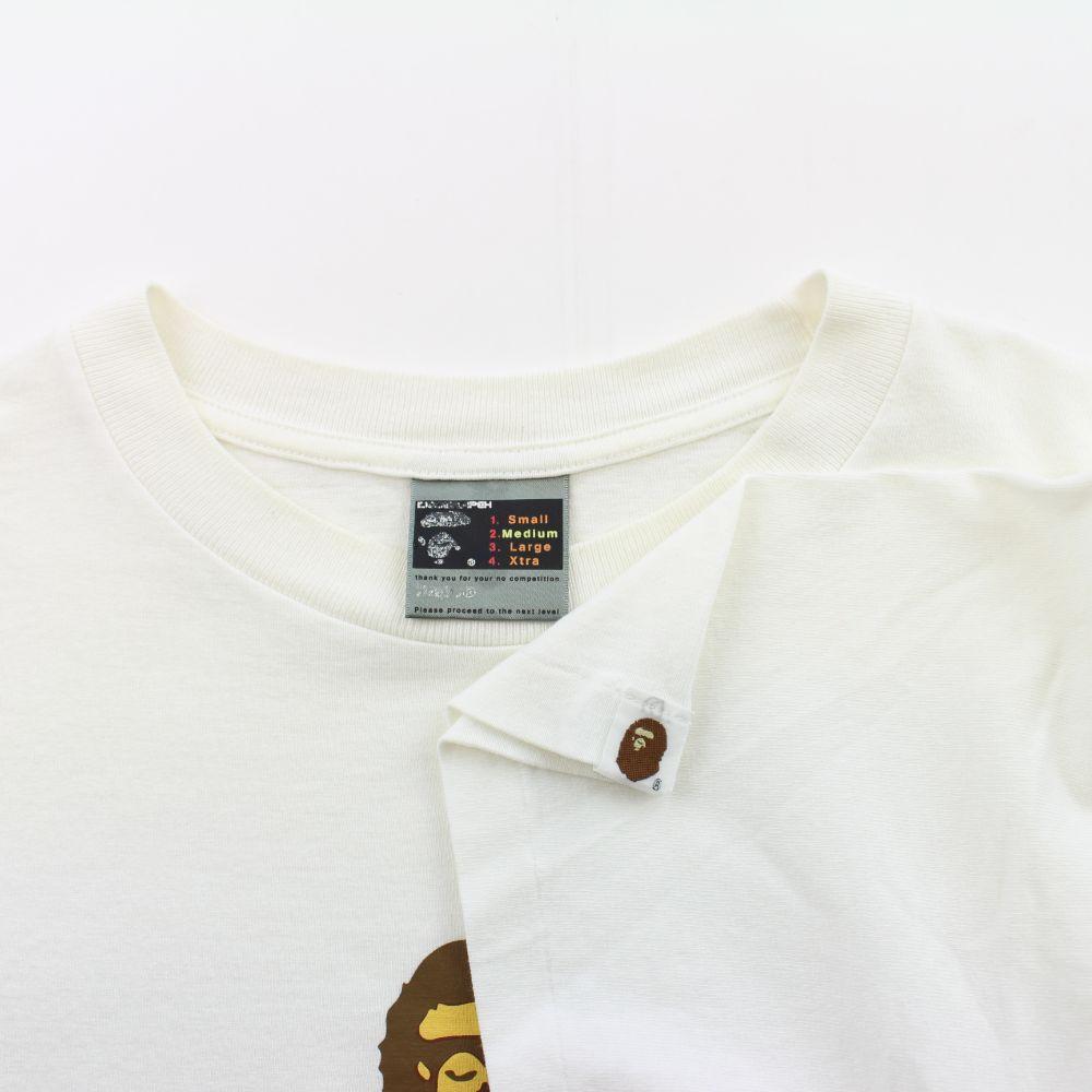 Bape Big Ape Logo Text Tee White - SaruGeneral
