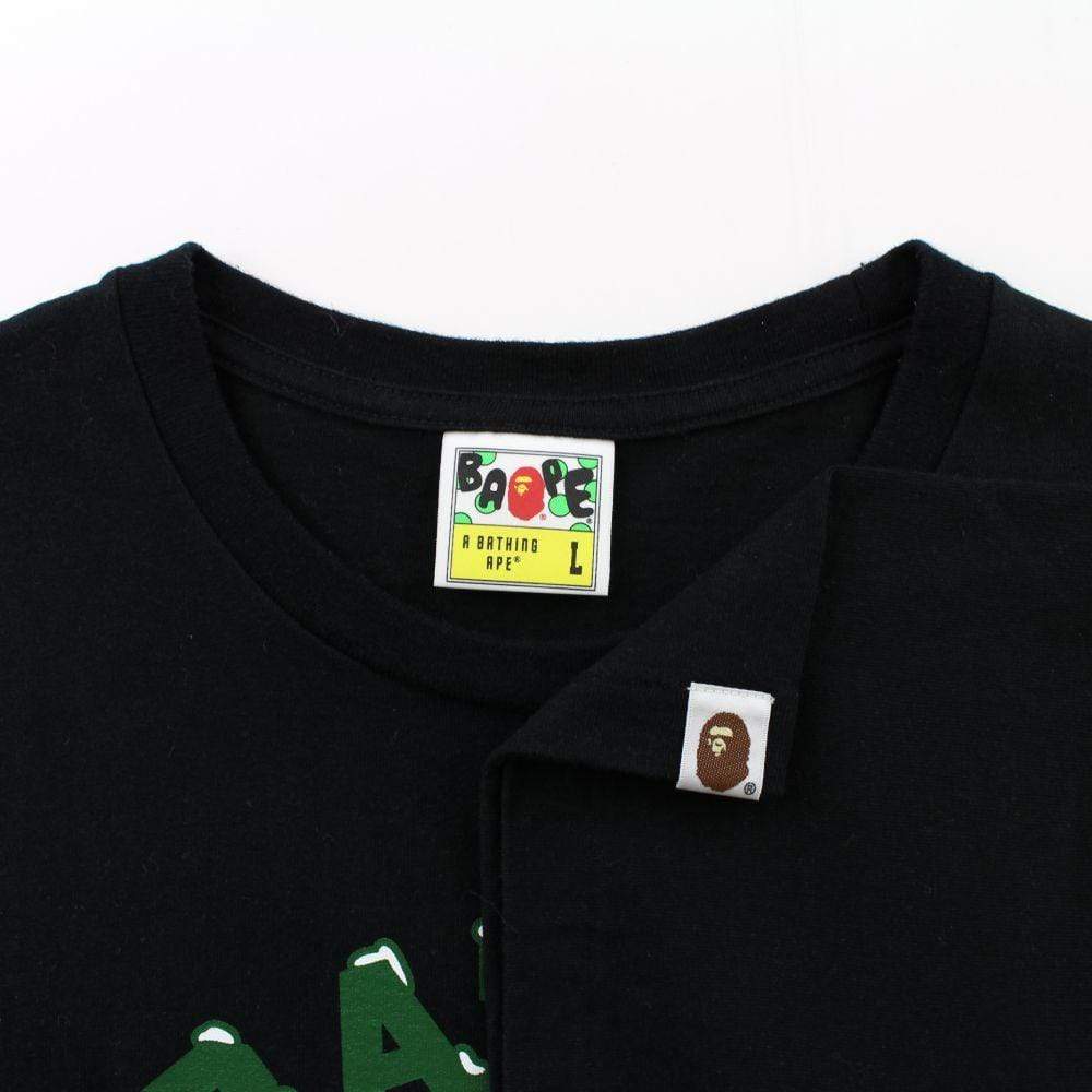 Bape Christmas College Logo Tee Black - SaruGeneral