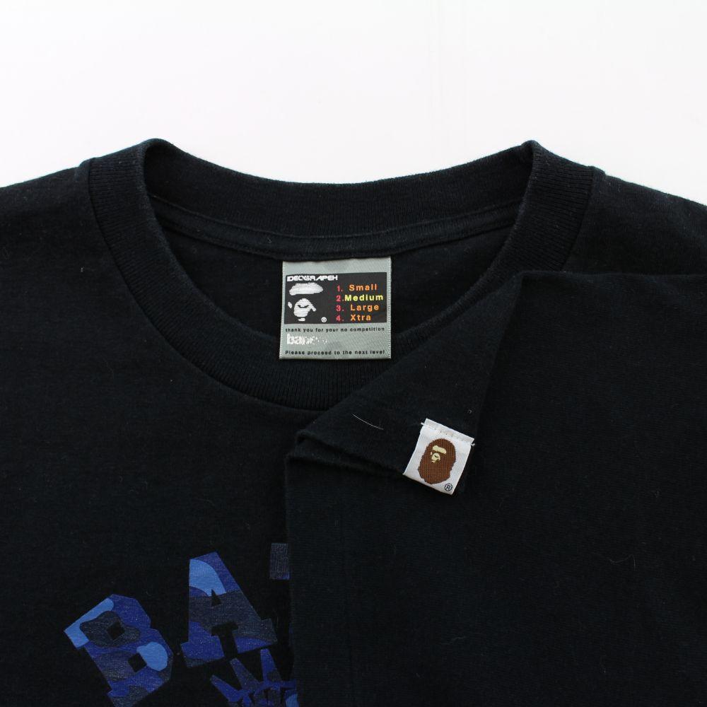 Bape Blue Camo NYC College Logo Tee Black - SaruGeneral