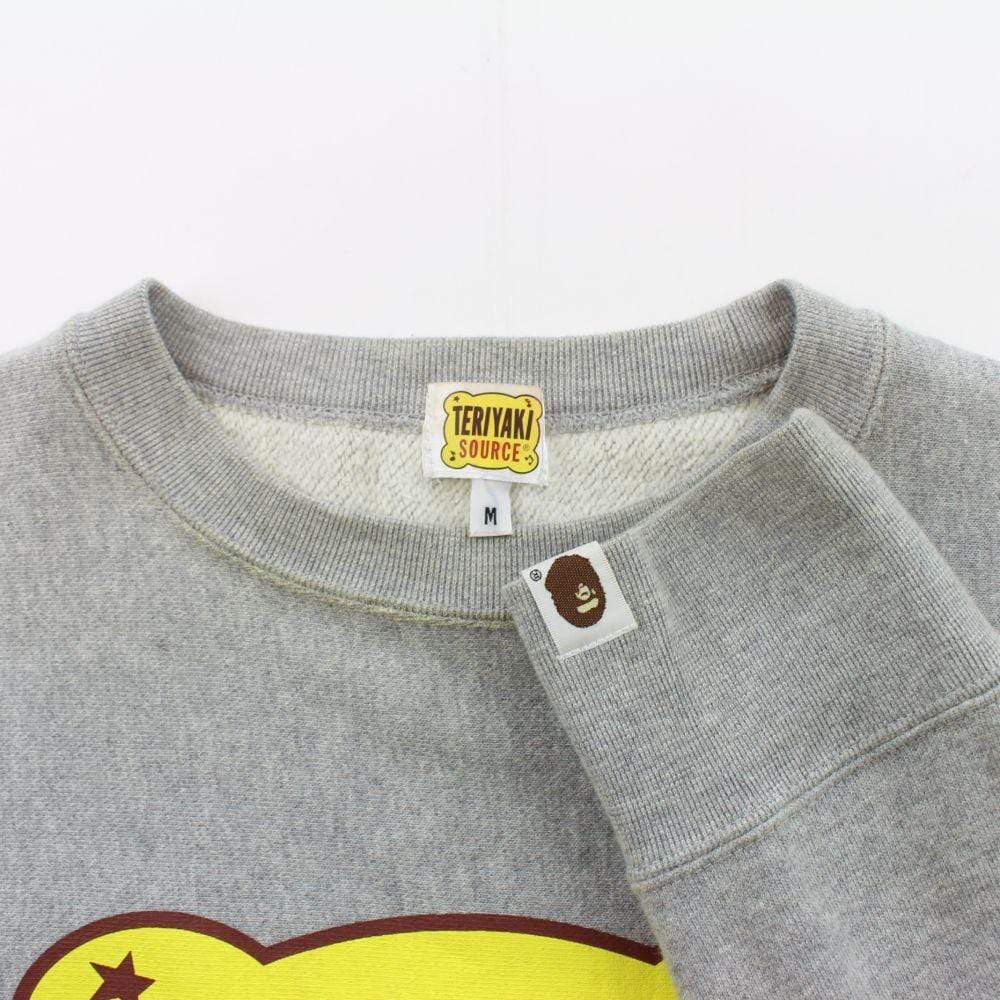 Bape Teriyaki Source Logo Crewneck Grey - SaruGeneral