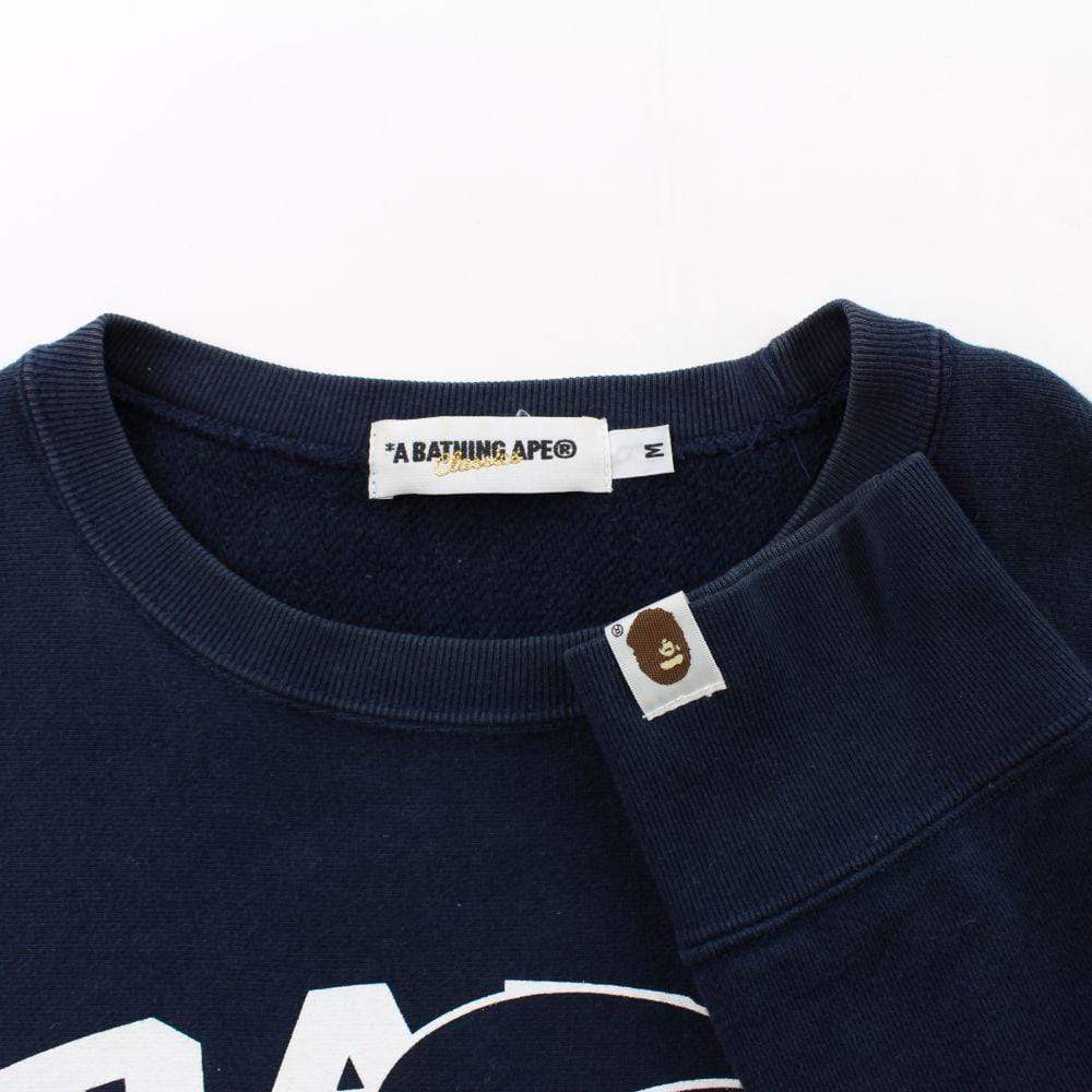 Bape Baby Milo Text Crewneck Navy - SaruGeneral