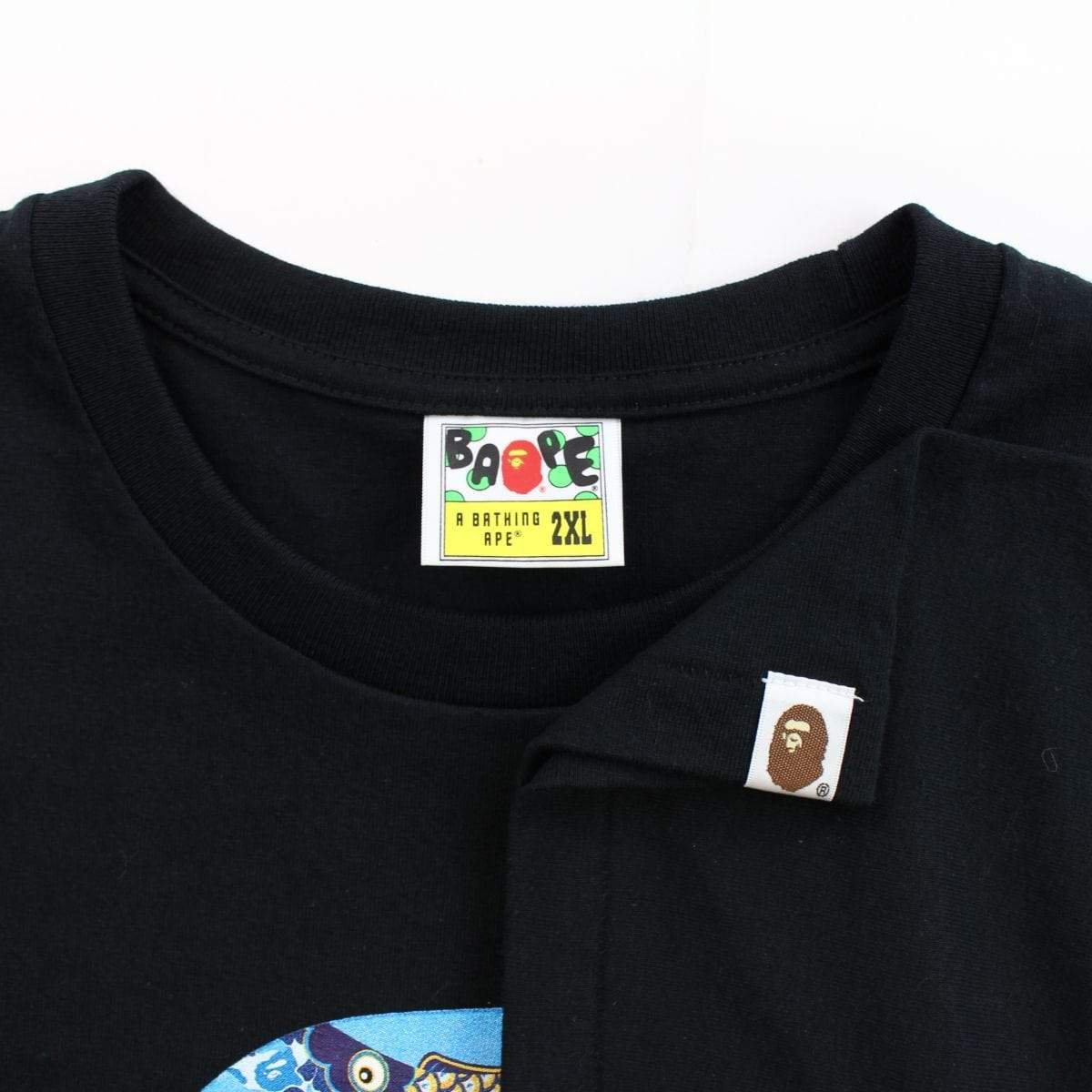 Bape camo fish big ape logo tee black - SaruGeneral