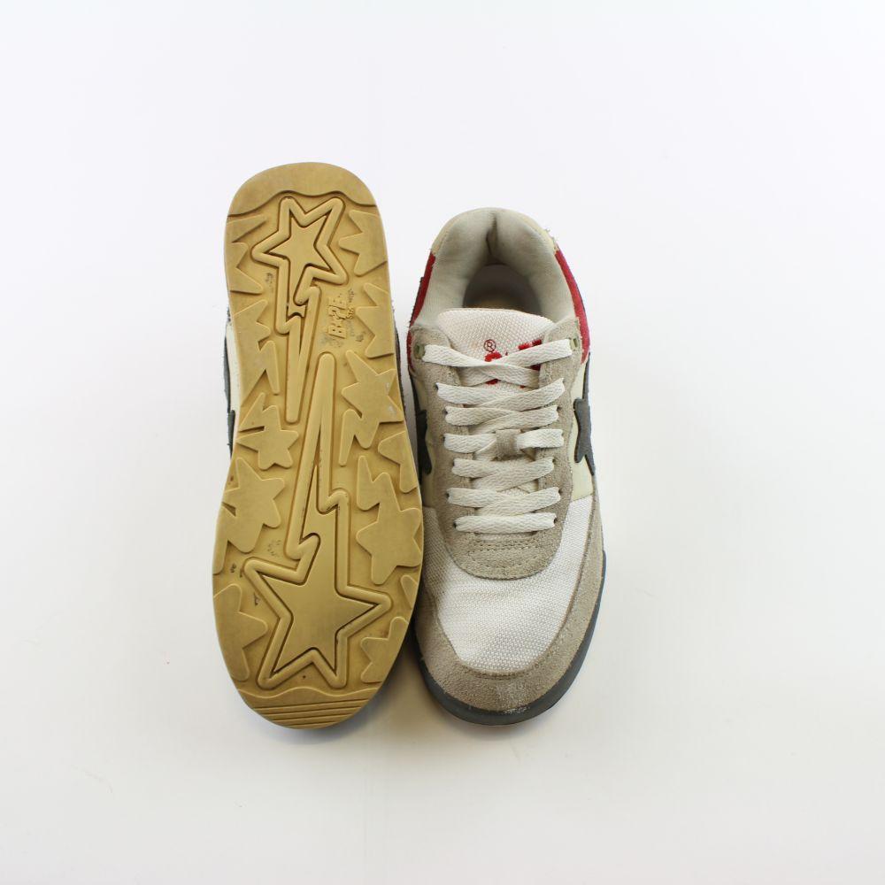 Bape Roadsta Suede Grey White Red - SaruGeneral