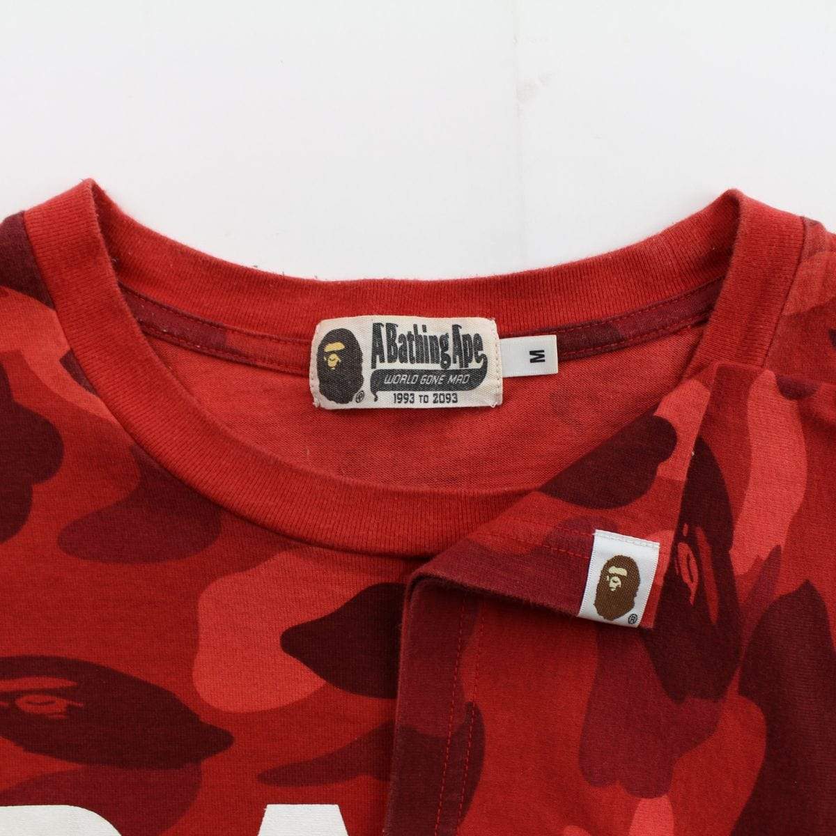 bape red camo text tee - SaruGeneral