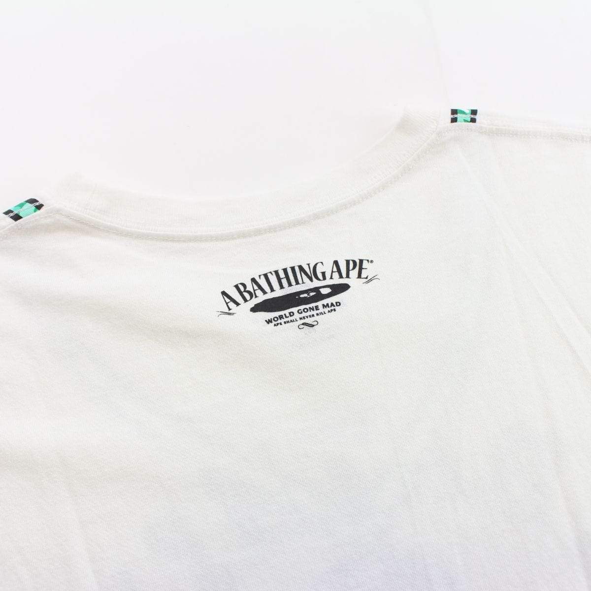 bape members lanyard college logo tee white - SaruGeneral