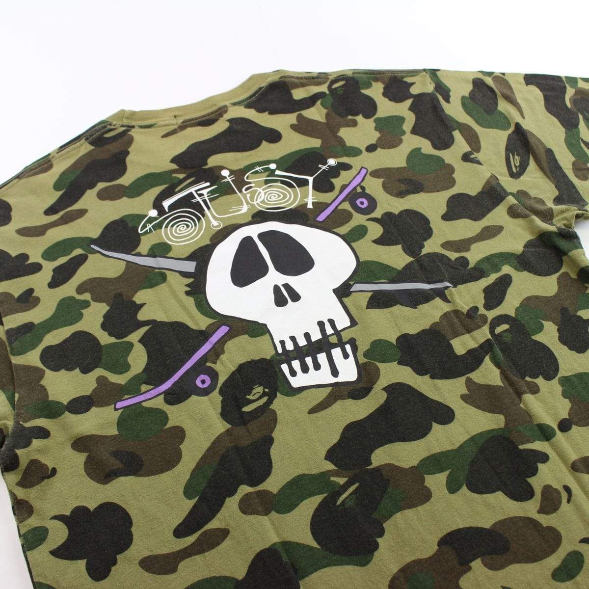 bape x stussy 1st green camo tee - SaruGeneral