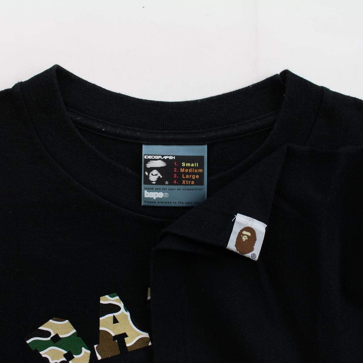 bape yellow psyche camo college logo tee black - SaruGeneral