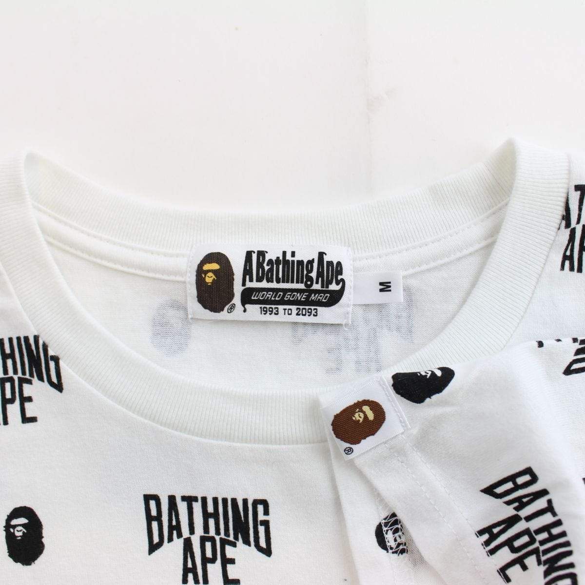 bape bathing ape logo monogram tee white - SaruGeneral