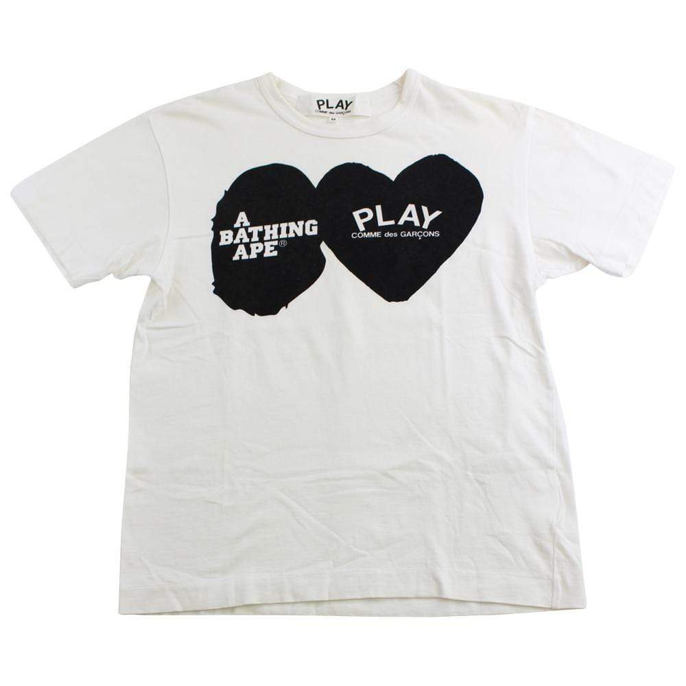 bape x cdg hearts tee white – SARUGENERAL