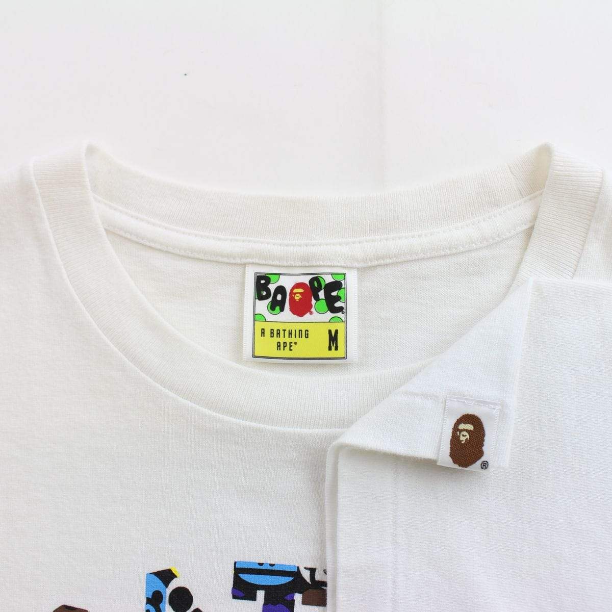 bape milo star blue college logo tee white - SaruGeneral