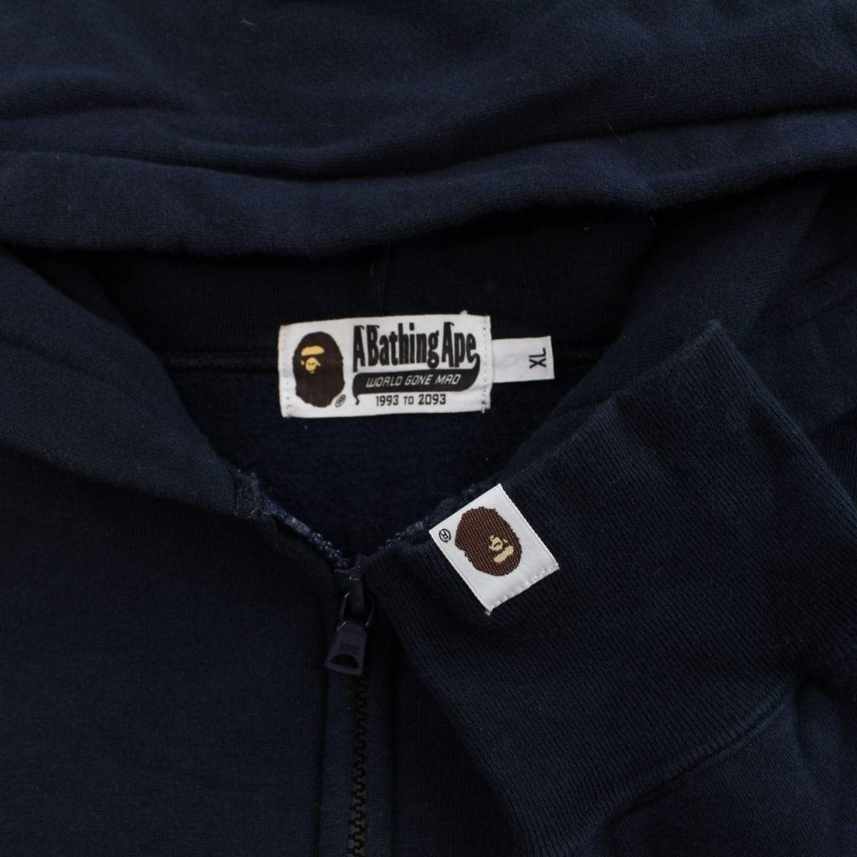 bape big ape logo full zip black - SaruGeneral