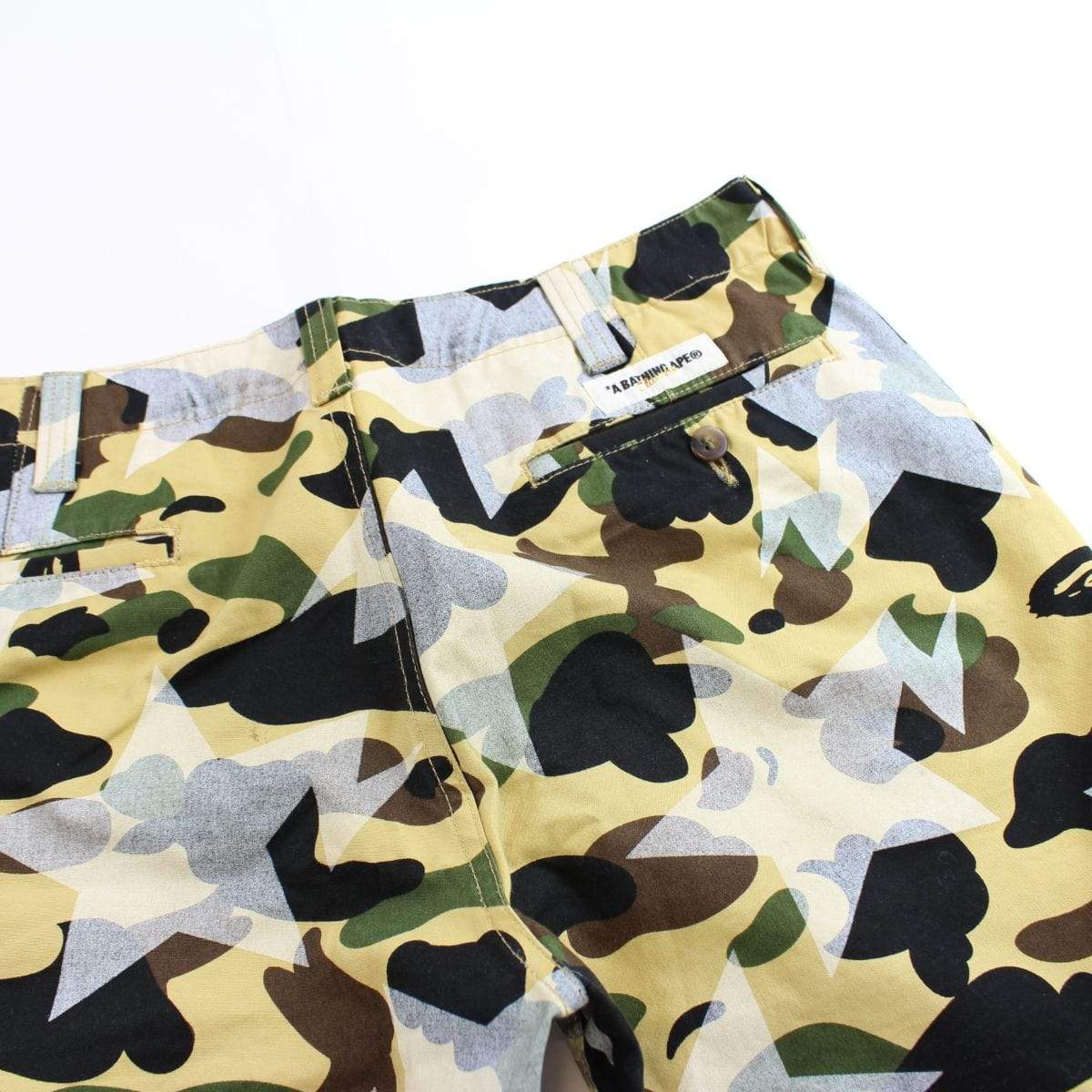 bape bapesta 1st yellow camo shorts - SaruGeneral