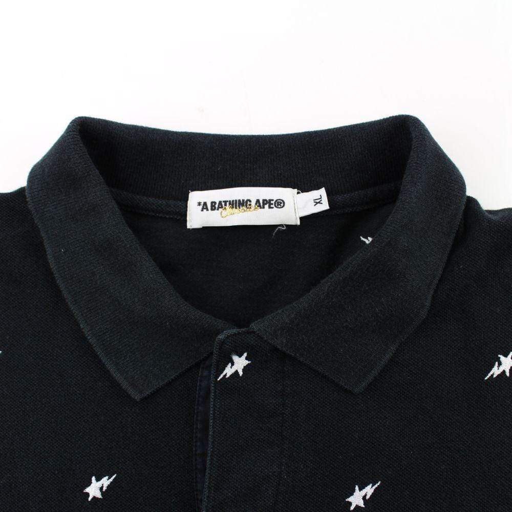 Bape Point Head Bapesta Print Polo Black - SaruGeneral