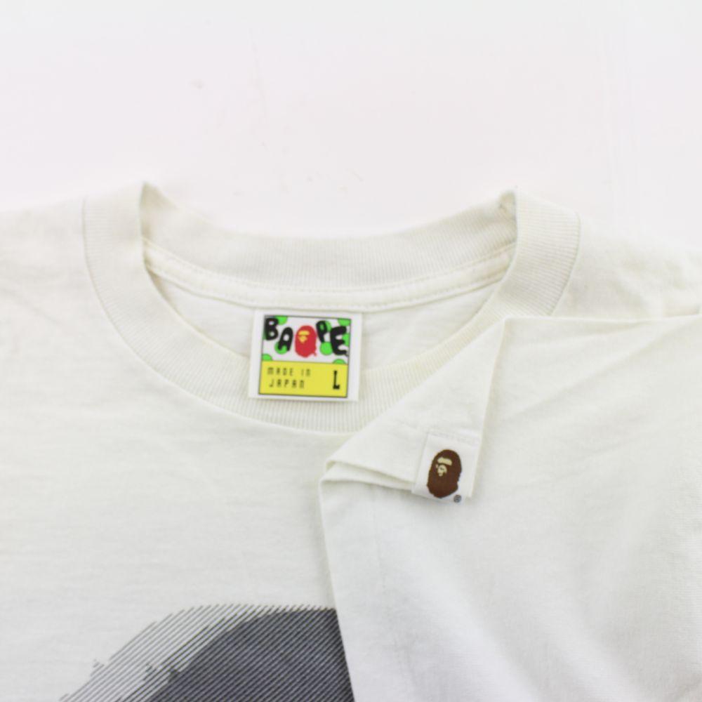 Bape Blurry Big Ape Logo Tee White - SaruGeneral