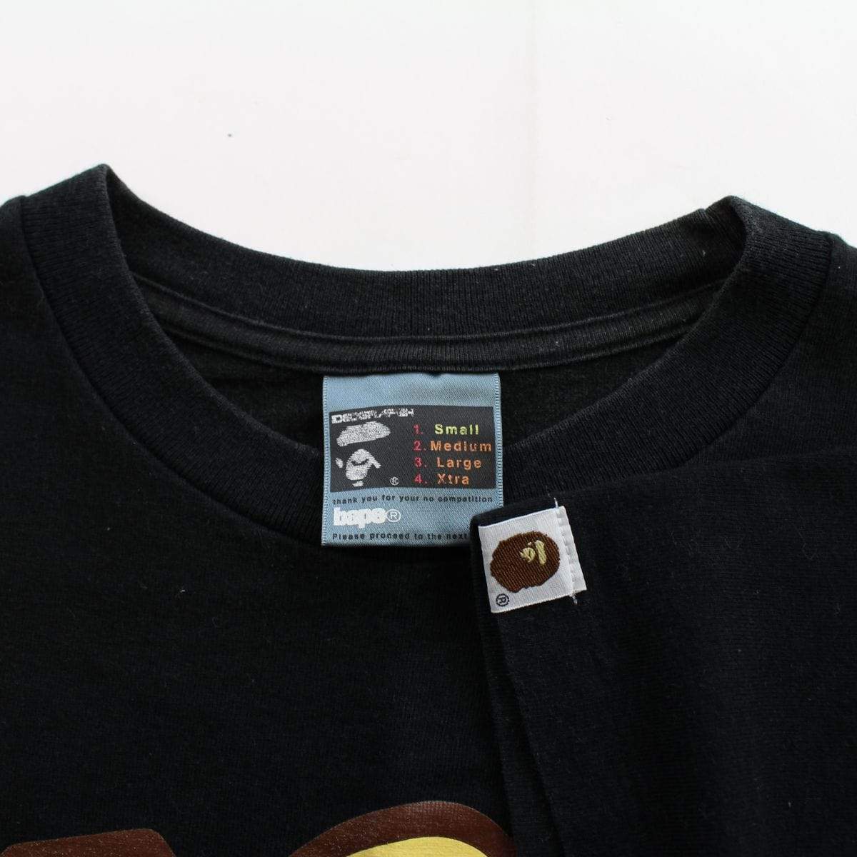 bape! tan text tee black - SaruGeneral