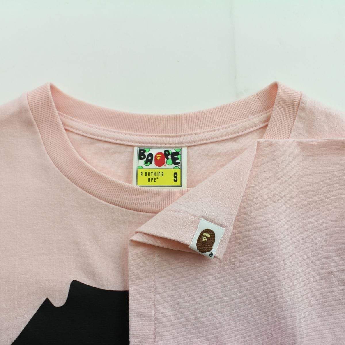 Bape Ape Face Logo Tee pink - SaruGeneral