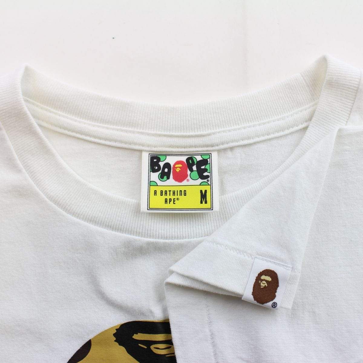 bape 1st yellow camo big ape logo tee white - SaruGeneral