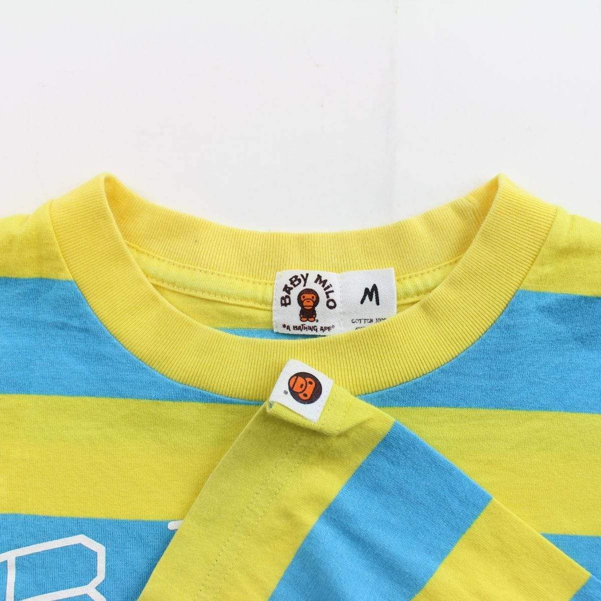 bape milo yellow blue stripe ls - SaruGeneral