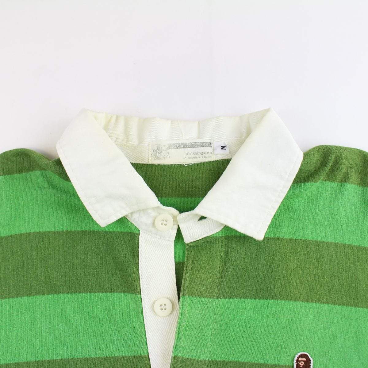 bape green stripe polo ls - SaruGeneral