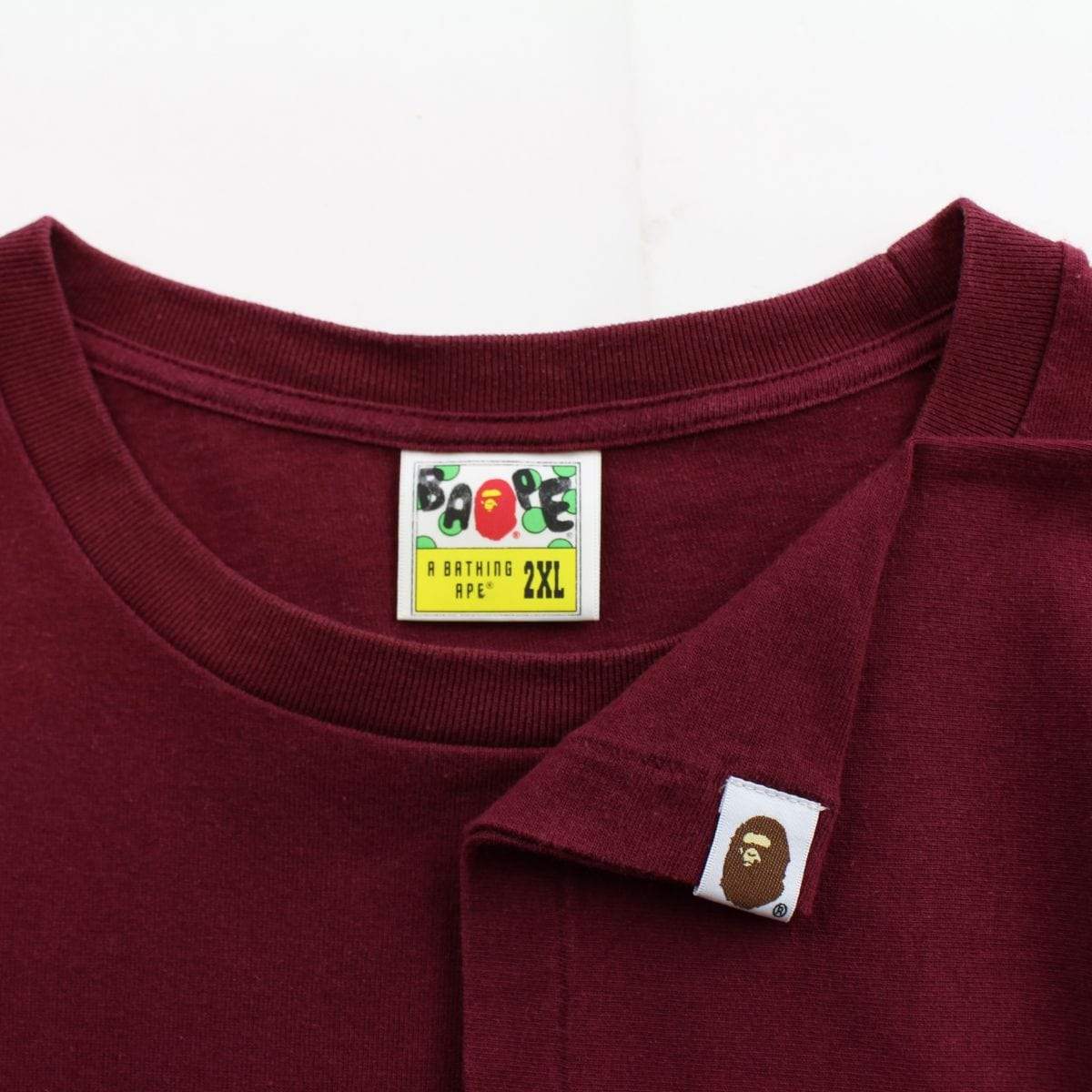 Bape point head logo tee burgundy - SaruGeneral