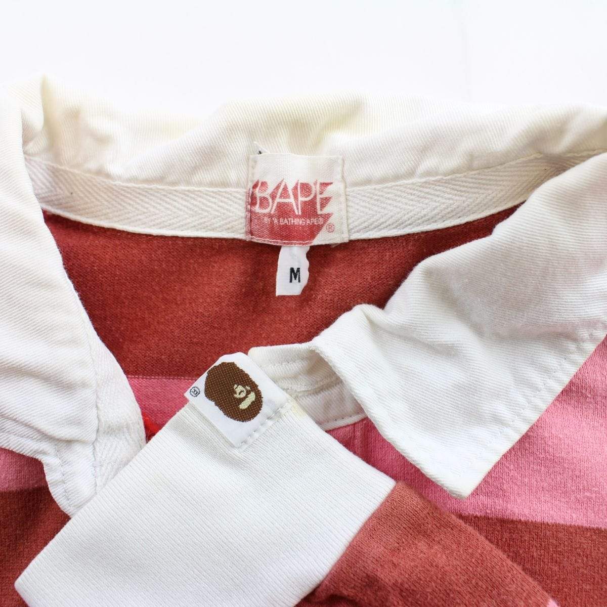 bape pink stripe rugby ls - SaruGeneral