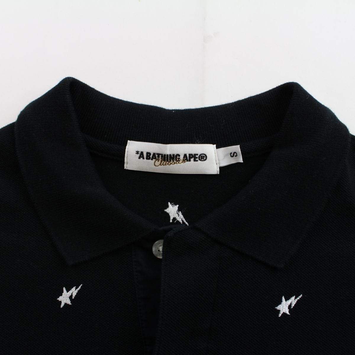 bape bapesta polo allover black - SaruGeneral