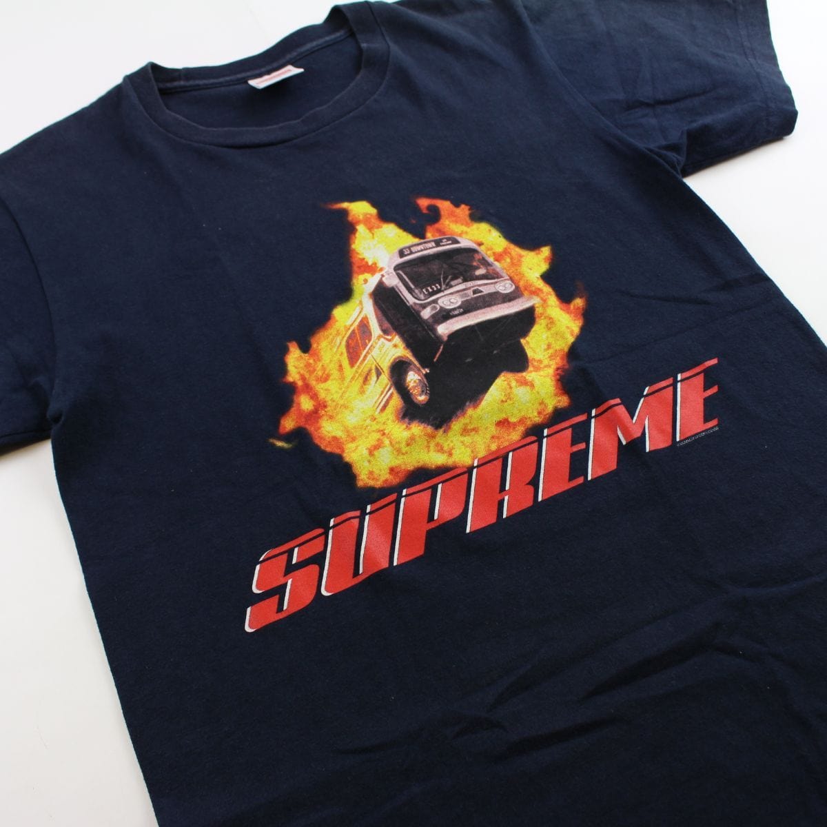 supreme flame bus tee navy - SaruGeneral